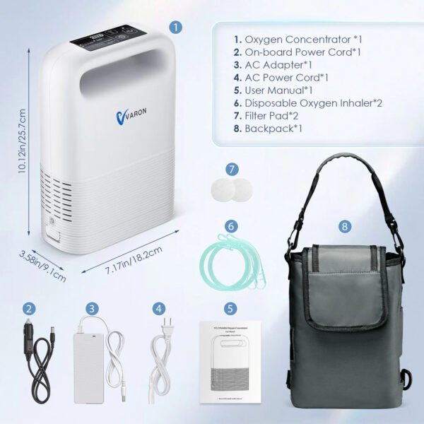 VARON 5L Pulse Flow Portable Oxygen Concentrator NT-02